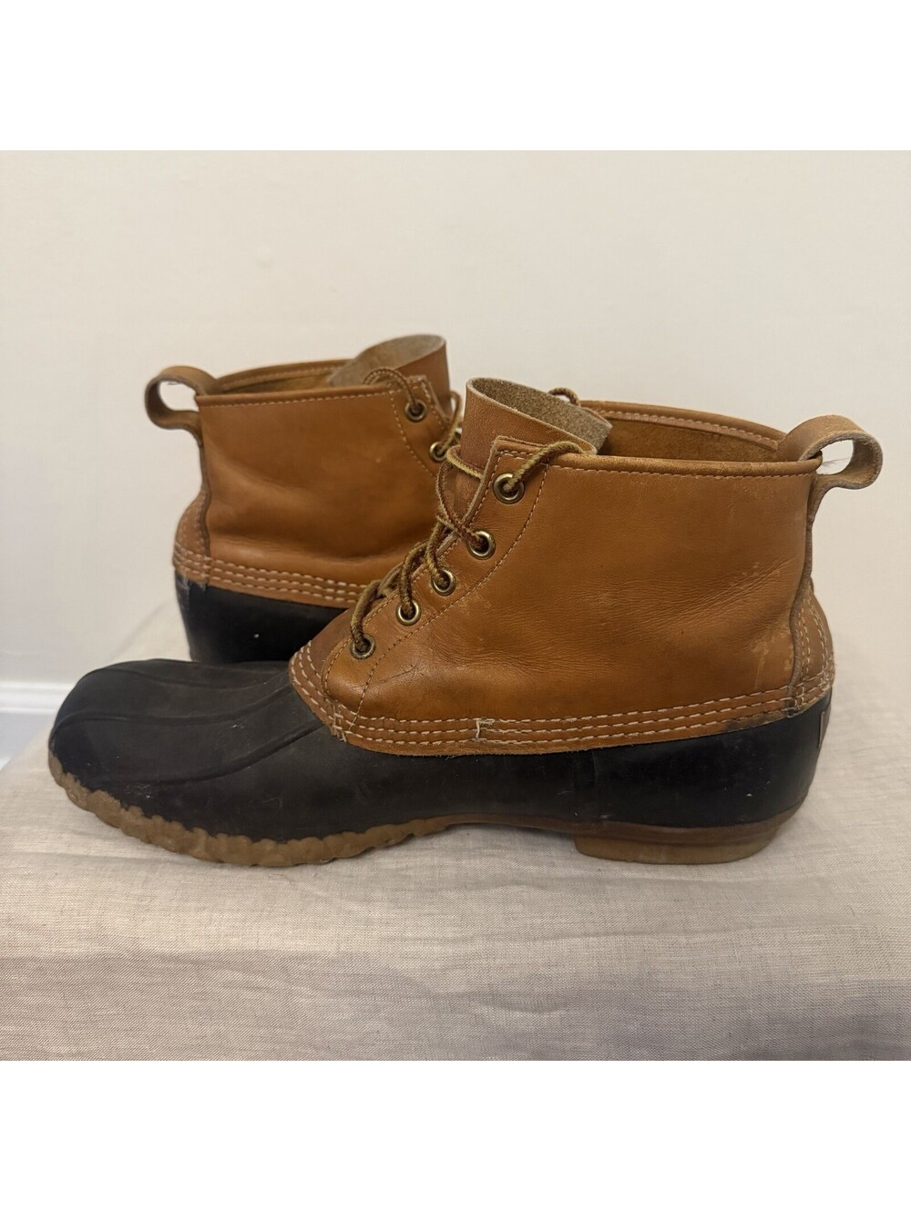 Vintage L.L. Bean Boot 90s Maine Hunting Rubber Leather Made in USA Boots 10 Men - Picture 3 of 13